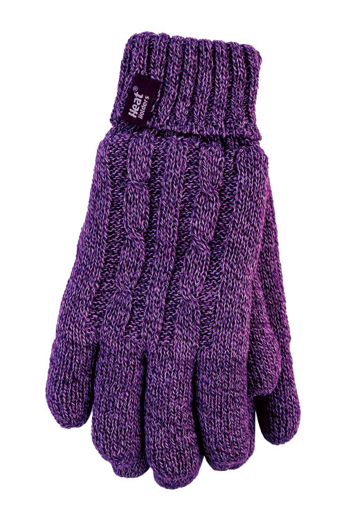 HH Ladies Cable Knit Gloves PUR 1000X1500