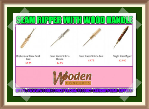 Work on loose threads anywhere on the go with personalized wood handles seam ripper kit, single and double seam ripper,
https://www.woodenconcepts.com/product-category/seam-rippers/