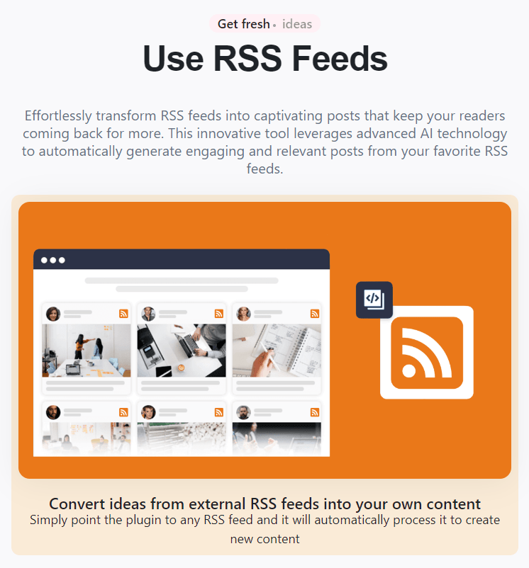RSS feed AI writer