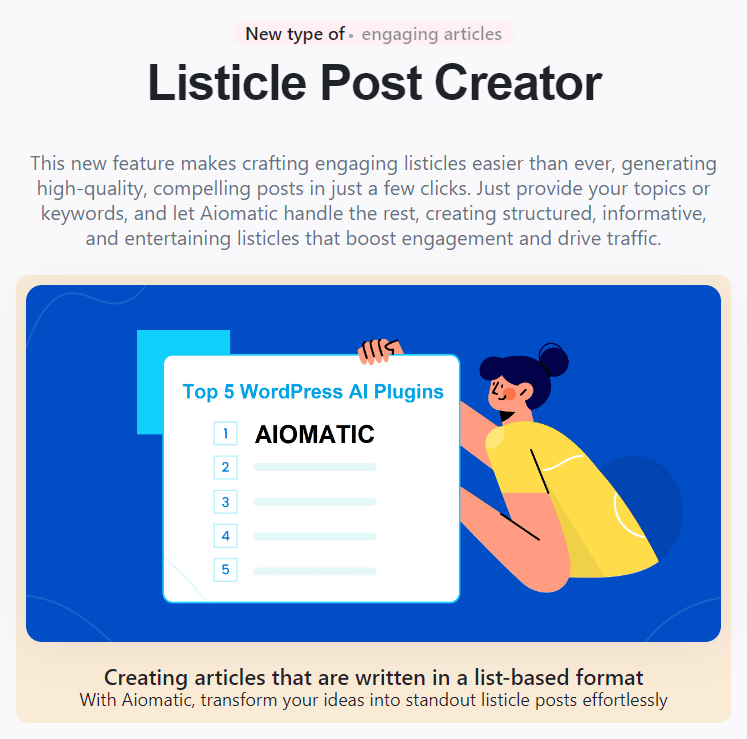 Listicle post creator