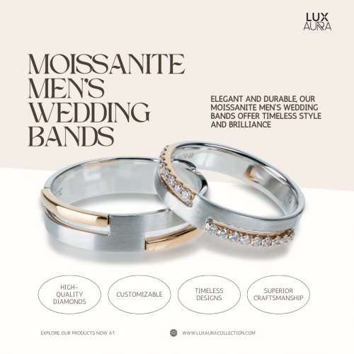 Discover the elegance of Moissanite Men's Wedding Bands, combining timeless style with durability. Our Moissanite Collections offer a range of sophisticated designs, perfect for the modern groom. Celebrate your special day with brilliance and elegance. visit more for information here-  https://luxauracollection.com/collections/moissanite-mens-wedding-bands