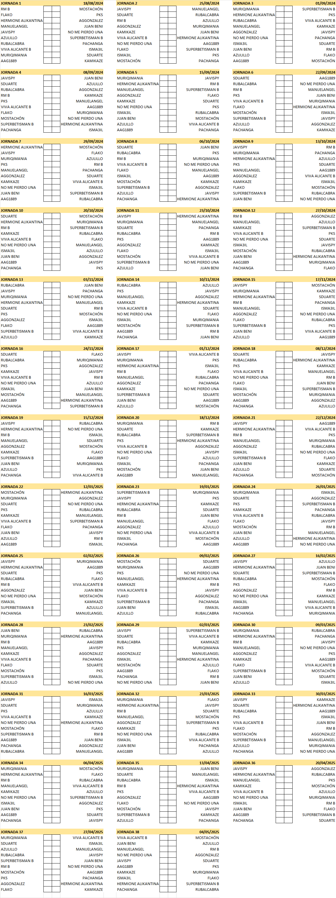 Calendario Tercera División 2024-2025 SDcmm