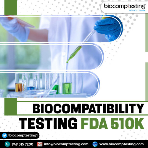 We provide biocompatibility testing services that comply with FDA 510K regulations. Our testing is available for both domestic and international clients. Contact us now!

https://www.biocomptesting.com/find-out-what-biocompatibility-iso-10993-tests-your-device-needs/