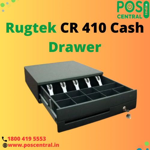 The Rugtek CR 410 Cash Drawer is a robust and reliable cash management device designed for businesses that handle cash transactions. It is commonly used in retail stores, restaurants, and various other commercial establishments. The drawer is designed to fit seamlessly into various point-of-sale (POS) systems and can be easily connected to a receipt printer or other peripheral device. It has external dimensions of approximately 410mm (width) x 415mm (length) x 100mm (height). Shop Posiflex Rugtek CR-410 Electronic Cash Drawers at affordable prices from POS Central India with free shipping across India. For more information, visit https://www.poscentral.in/rugtek-cr-410-cash-drawer.html