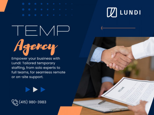 By partnering with a Temp agency, you gain access to a team of experts with in-depth knowledge of the San Francisco Bay Area job market. They understand its nuances, trends, and demands, allowing them to identify top candidates who align with your requirements.

Official Website : https://www.hellolundi.com/

Click here for more Information: https://www.hellolundi.com/us/ca-san-francisco-bay-area

Lundi | Staffing & Recruiting Agencies for Global Talent
Address: 548 Market St, San Francisco, CA 94104, United States
Phone: +14159803983

Find us on Google Maps: https://maps.app.goo.gl/cGcsq3nzrDpyn2QM6

Our Profile: https://gifyu.com/hellolundi

More Images:
https://rcut.in/TQdGg1h5
https://rcut.in/3r79u9h8
https://rcut.in/30U4lnIZ
https://rcut.in/OhidzV8j