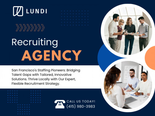 The scope of services a recruiting agency offers is a significant factor affecting the cost. Different agencies provide varying levels of support, ranging from essential candidate sourcing to comprehensive recruitment and onboarding processes. 

Official Website : https://www.hellolundi.com/

Click here for more Information: https://www.hellolundi.com/us/ca-san-francisco-bay-area

Lundi | Staffing & Recruiting Agencies for Global Talent
Address: 548 Market St, San Francisco, CA 94104, United States
Phone: +14159803983

Find us on Google Maps: https://maps.app.goo.gl/cGcsq3nzrDpyn2QM6

Our Profile: https://gifyu.com/hellolundi

More Images:
https://rcut.in/TQdGg1h5
https://rcut.in/30U4lnIZ
https://rcut.in/OhidzV8j
https://rcut.in/An0zDeH8