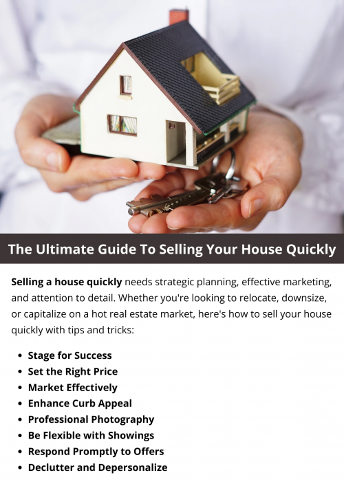 To sell a house quickly, set a competitive price, enhance curb appeal, declutter and stage effectively, utilize professional photography, market aggressively online and offline, be flexible with showings, respond promptly to offers, consider cash buyers, and prepare for a quick closing. By prioritizing these steps and staying proactive, you can expedite the selling process and achieve a speedy sale. To know more visit here https://www.904homebuyer.com/sell