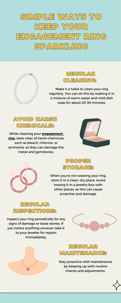 To maintain the sparkle of your engagement ring, regularly clean it with a soft brush and mild soap or jewelry cleaner. Avoid harsh chemicals and store it in a separate compartment to prevent scratches. Have it professionally cleaned and inspected periodically. Additionally, remove your ring when engaging in activities like cleaning, exercising, or swimming to protect its luster. To know more visit here https://www.futerbrosjewelers.com/jewelry/engagement-rings