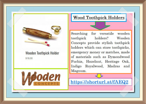 Searching for versatile wooden toothpick holders? Wooden Concepts provide stylish toothpick holders which can store toothpicks, emergency money or matches.
https://www.woodenconcepts.com/product/toothpick-holder/