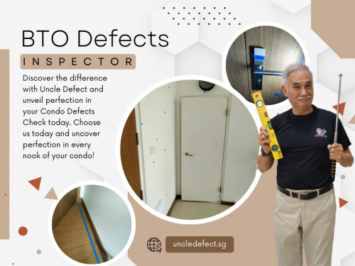 When building a new Build-To-Order (BTO) home, it is important to conduct thorough inspections to ensure quality and catch any defects early. Hiring a professional BTO defects inspector can help achieve this, but their services do come at a cost. 

Official Website : https://uncledefect.sg/

Uncle Defect SG
Address : 15 Duku Rd, Singapore 429165
Call Us : +6593233338

Find us on Google Map : https://maps.app.goo.gl/NNV2wYLFar2raHk4A

My Profile : https://gifyu.com/uncledefect

More Images :
https://tinyurl.com/yc2wdbux
https://tinyurl.com/2hx53svh
https://tinyurl.com/ycks7t8y
https://tinyurl.com/45fn45zw