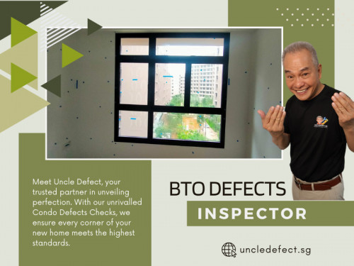 In conclusion, several factors influence the cost of hiring a BTO defects inspector, ranging from the scope of the inspection and inspector's experience to property size and location. 

Official Website : https://uncledefect.sg/

Uncle Defect SG
Address : 15 Duku Rd, Singapore 429165
Call Us : +6593233338

Find us on Google Map : https://maps.app.goo.gl/NNV2wYLFar2raHk4A

My Profile : https://gifyu.com/uncledefect

More Images :
https://tinyurl.com/yc2wdbux
https://tinyurl.com/2hx53svh
https://tinyurl.com/mrytxhpx
https://tinyurl.com/45fn45zw