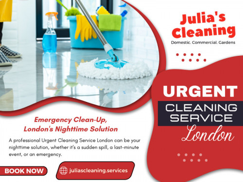 When it comes to Urgent Cleaning Service London, we are your trusted partner. With same-day accessibility, discrete and professional response, comprehensive commercial cleaning solutions, rigorous risk assessment, certified technicians, top-notch safety equipment, and a highly dedicated team, we can easily handle any cleaning emergency. 

Official Website: https://juliascleaning.services/

JULIA'S CLEANING
Address: 40 Crewys Rd, Childs Hill, London NW2 2AA, United Kingdom
Phone: +442084588220

Find Us On Google Maps: https://maps.app.goo.gl/hkMotRbHqEScQFkt9

Our Profile: https://gifyu.com/juliascleaning

More Photos: 

https://tinyurl.com/2awnktwm
https://tinyurl.com/28n8p5ob
https://tinyurl.com/293wfd4s
https://tinyurl.com/27lwx3nz