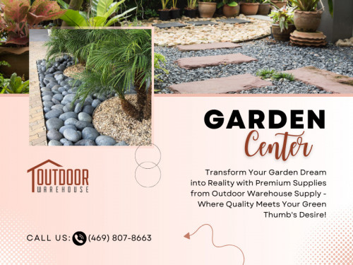 Selecting the perfect Garden Center is a crucial step in ensuring the success of your outdoor project. By considering factors such as the quality of materials, variety of products, reputation, customer service, pricing, and accessibility, you can make an informed decision that meets your needs and exceeds your expectations. 

Official Website : https://www.outdoorwarehousesupply.com/

Click here for more Information: https://www.outdoorwarehousesupply.com/river-rock-sand-gravel-dallas/

Outdoor Warehouse Supply
Address: 2791 S Stemmons Fwy, Lewisville, TX 75067, United States
Phone: +14698078663

Find us on Google Maps: https://maps.app.goo.gl/XRSMX8hjBR1CMTcF8

Our Profile: https://gifyu.com/outdoorwarehouse

More Images:
https://rcut.in/Ko7HWty5
https://rcut.in/k3m6TBDP
https://rcut.in/jXDE0xNv
https://rcut.in/AditlSob
https://rcut.in/HsAG0xjw