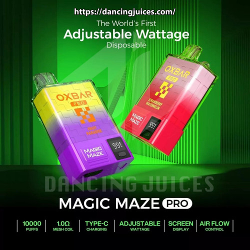 Link sản phẩm: https://dancingjuices.com/oxbar-magic-maze-pro-10000-puffs-pod-1-lan-dung/
OXBAR Magic Maze Pro 10000 Puffs - Mê Cung Ngập Tràn Hương Vị
Tên hãng: OXBAR
Sản phẩm: OXBAR Magic Maze Pro
Kích thước: 88*50*22.2mm
Trọng lượng: 80.5g
Nicotine: 5% (50mg)
Mesh coil: 1.0 ohm
Chất liệu: PC
Sạc: Type-C
OXBAR Magic Maze Pro mang một kiểu dáng trẻ trung năng động dạng hình hộp chữ nhật góc cạnh săn chắc bao bọc xung quanh là một lớp nhựa trong suốt đẹp mắt. Góc dưới của OXBAR Magic Maze Pro được trang bị một màn hình LED rõ nét để hiển thị công suất, dung lượng pin và dung tích tinh dầu còn ở trong máy thuận tiện hơn để anh em có thể dễ dàng kiểm soát thiết bị của mình.
Ngoài ra phía dưới màn hình là một nút bấm nhỏ gọn có thể điều chỉnh được công suất từ 11W-15W có thể nói với một thiết bị pod 1 lần dùng sở hữu được bấy nhiêu đó chức năng là quá tuyệt vời không còn điểm nào để chê được.
https://www.google.com/maps?cid=16073557771138950785&_ga=2.30753718.864961663.1654662457-1440810753.1654662457
WEBSITE: http://dancingjuices.com
27/16/1 Nguyễn Ngọc Lộc-P14- Q10 339/39B1 Lê Văn Sỹ - P13- Q3 Hotline : 0971.829.269 (Zalo) 
#oxbarmagicmazepro #oxbar #pod1lan #disposablepod #vape #vapeshop #vapevietnam