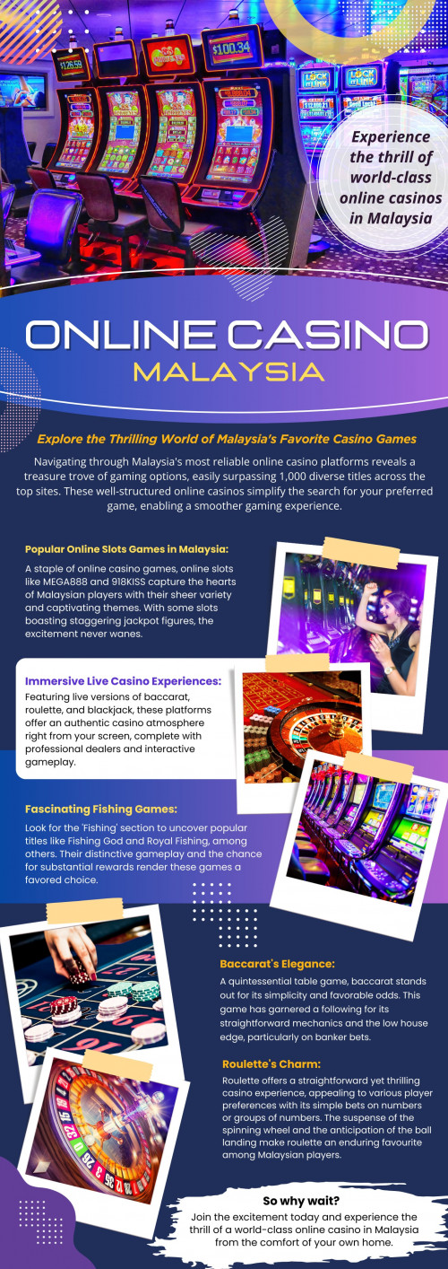 With the rise of online gambling it may be difficult to choose the appropriate platform for an online casino. As a new player or a skilled gambler, finding the ⁠best online casino Malaysia is essential for your safety and enjoyment. In this article, we will provide some fundamental steps that will guide you in making an informed selection and eventually lead you to finding your perfect online casino.

Official Website: https://www.msn.com/en-us/entertainment/gaming/10-most-trusted-online-casino-malaysia-edition-/ar-BB1jLW13

Our Profile: https://gifyu.com/jacksonbyles

Next Info: http://gg.gg/19qbg9