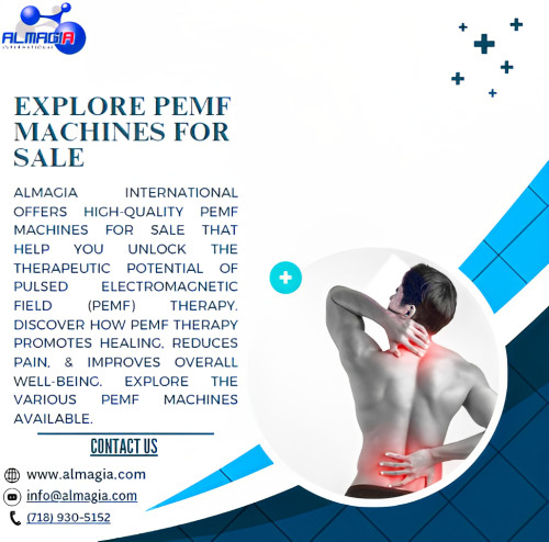 Almagia International offers high-quality PEMF machines for sale that help you unlock the therapeutic potential of Pulsed Electromagnetic Field (PEMF) therapy. Discover how PEMF therapy promotes healing, reduces pain, & improves overall well-being. Explore the various PEMF machines available.