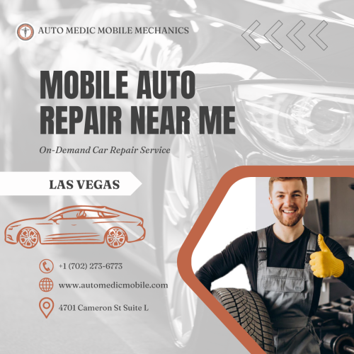 Auto Medic Mobile Mechanics is a leading provider of mobile mechanic services in Las Vegas. With a team of highly skilled and experienced mechanics, we offer comprehensive vehicle repairs and maintenance services at your doorstep. Say goodbye to wasting time searching for a nearby repair shop or arranging for transportation. 24-Hour Mobile Auto Repair Services in Las Vegas come directly to you, minimizing repair duration.  Our mobile mechanic services are made to be flexible and convenient for our customers, enabling them to get their automobiles fixed without having to leave their homes or workplaces. Refer to This Page :-:- https://www.automedicmobile.com/mobile-auto-repair-las-vegas/