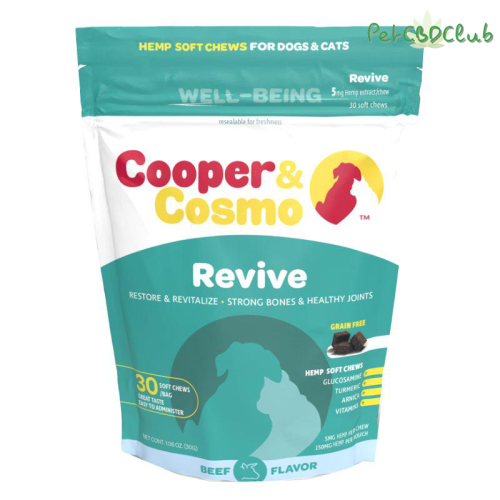 🐾 Cooper & Cosmo CBD Pet Revive Soft Chews Beef Flavor 5mg 🐾