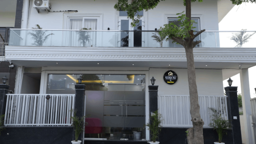 opulent in white building