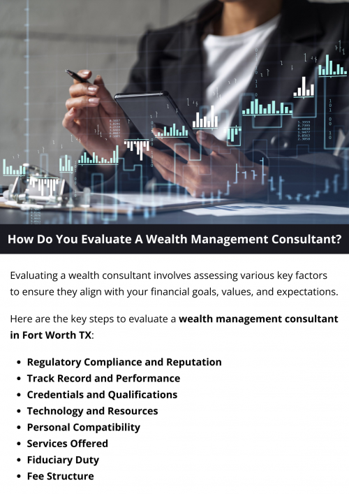 To evaluate a wealth management consultant, consider their qualifications, experience, and track record. Assess their expertise in financial planning, investment management, and tax optimization. Evaluate their communication style, responsiveness, and ability to understand your unique needs. Seek client testimonials and references to gauge satisfaction levels and ensure compatibility with your financial goals. To know more visit here https://www.alignedwealthadv.com/