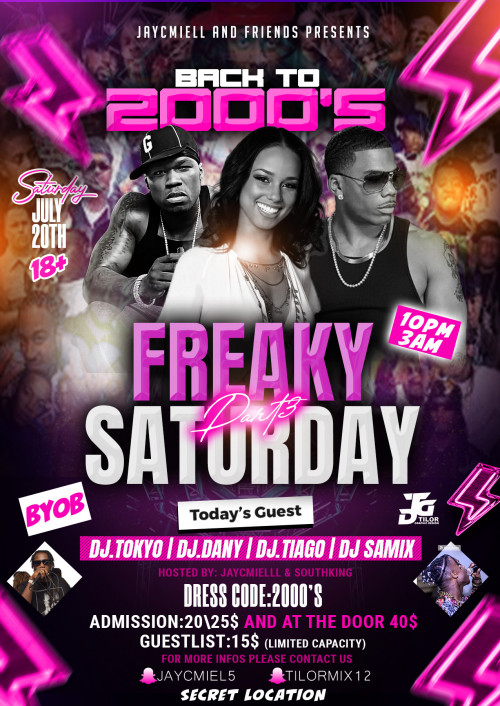 MielProduction is organizing BACK TO 2000’S FREAKY SATURDAY DAY P.T3 event by MielProduction on 2024–07–20 10:05 PM in Canada, we are selling the tickets for BACK TO 2000’S FREAKY SATURDAY DAY P.T3. https://www.ticketgateway.com/event/view/back-to-2000--freaky-saturday-day-p-t3