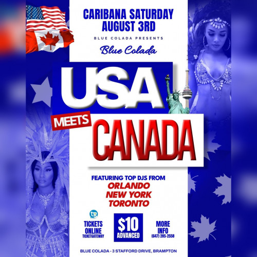 🔵 BLUE COLADA 🍸 is organizing USA meets CANADA ‘24 event by 🔵 BLUE COLADA 🍸on 2024–08–03 09 PM in Canada, we are selling the tickets for USA meets CANADA ‘24. https://www.ticketgateway.com/event/view/usa-meet-canada--24