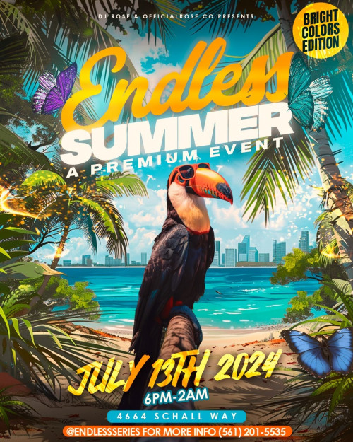 DJ Rose is organizing Endless Summer 2024 event by DJ Rose on 2024–07–13 06 PM in United States, we are selling the tickets for Endless Summer 2024. https://www.ticketgateway.com/event/view/endlesssummer2024