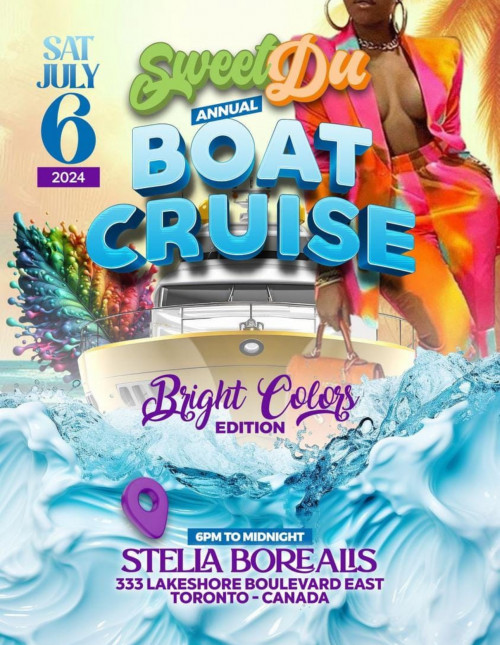 Jynx Keepitmoving is organizing SWEET DU BOAT CRUISE event by Jynx Keepitmoving on 2024–07–06 05 PM in Canada, we are selling the tickets for SWEET DU BOAT CRUISE. https://www.ticketgateway.com/event/view/sweet-du-boat-cruise