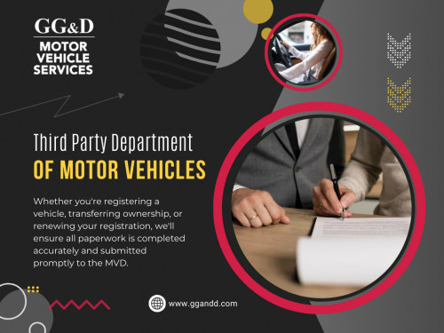 Third Party Department of Motor Vehicles AZ services offer a solution to these challenges, providing convenience and efficiency to drivers. 

Official Website: https://www.ggandd.com/

Tell: +1 602-374-4630

Address: Phoenix, Maricopa County, Arizona, United States

Our Profile: https://gifyu.com/ggandd
More Images: 
https://tinyurl.com/2cmmopr4
https://tinyurl.com/2a2mwkyn
https://tinyurl.com/256p2oes
https://tinyurl.com/bddmekcu