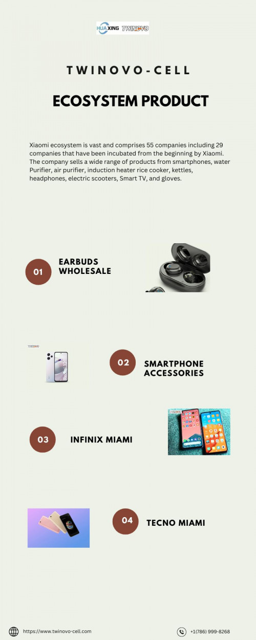 The Xiaomi ecosystem encompasses a vast network of 55 companies, among which 29 have been nurtured from inception by Xiaomi itself. This expansive ecosystem offers a diverse array of products, ranging from smartphones and water purifiers to air purifiers, induction heater rice cookers, kettles, headphones, electric scooters, Smart TVs, and even gloves. With a commitment to innovation and quality, Xiaomi continues to redefine the boundaries of consumer technology.
Call:-786 999-8268
More Info:-https://www.twinovo-cell.com/