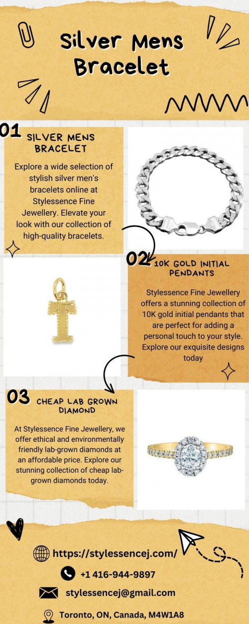 Explore a wide selection of stylish silver men's bracelets online at Stylessence Fine Jewellery. Elevate your look with our collection of high-quality bracelets. For more information, please visit https://stylessencej.com/