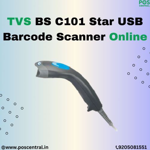 The TVS BS C101 Star USB Barcode Scanner Online is a reliable scanning device designed for efficiency. With its 650 nm visible laser diode light source, it ensures accurate scanning every time. Its plug-and-play feature makes installation a breeze, saving time and effort. Whether scanning barcodes at the checkout counter or managing inventory, this scanner delivers seamless performance. It's a must-have tool for businesses looking to streamline their operations. Find convenience and reliability in scanning with the TVS 101 Star, available at POS Central India. Visit https://www.poscentral.in/tvs-bs-c101-star-barcode-scanner.html