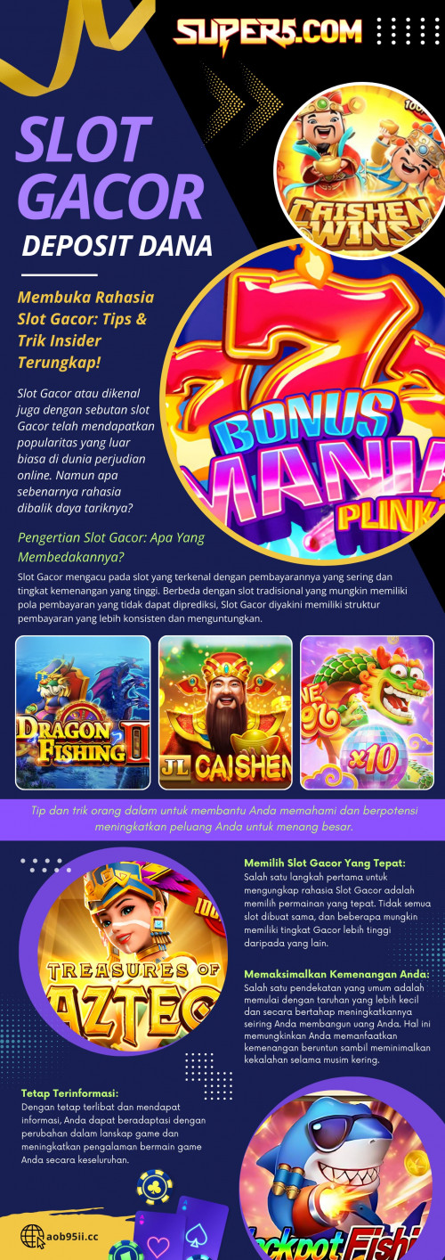 Manfaatkan penawaran bonus dan promosi yang disediakan oleh platform slot Gacor untuk meningkatkan pengalaman bermain game Anda. Carilah platform yang menawarkan bonus sambutan yang melimpah, putaran gratis, dan promosi berkelanjutan untuk meningkatkan  Slot gacor deposit dana Anda dan memperpanjang sesi permainan Anda.

Situs Resmi : https://aob95ii.cc

Profil Kami: https://gifyu.com/aob95ii

Info lebih lanjut:

http://gg.gg/1aq8fp
http://gg.gg/1aq8cl
http://gg.gg/1aq8cp