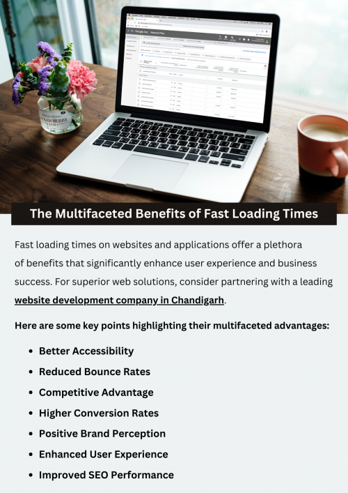 Fast loading times offer numerous benefits beyond user satisfaction. They improve search engine rankings, as search algorithms favor fast-loading websites. Additionally, fast-loading sites experience lower bounce rates and higher engagement, leading to increased conversions and revenue. Moreover, they enhance user experience across devices, contributing to brand credibility and customer loyalty. Overall, prioritizing fast loading times yields multifaceted benefits for businesses. To know more visit here https://singhimarketingsolutions.com/website-development-services/chandigarh/