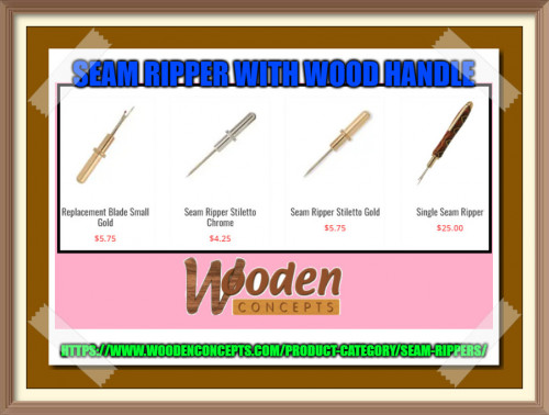 Work on loose threads anywhere on the go with personalized wood handles seam ripper kit, single and double seam ripper.
https://www.woodenconcepts.com/product-category/seam-rippers/