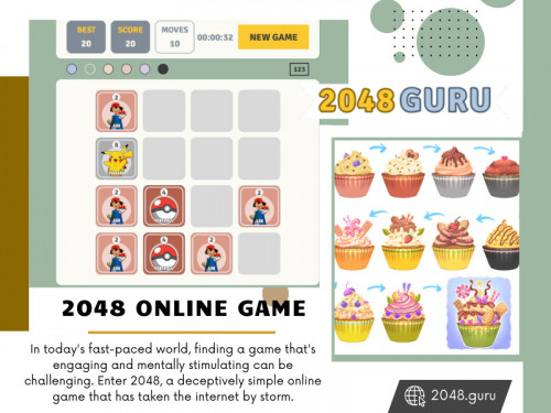 The addictive game of 2048 Game has captivated mobile gamers around the world with its simple yet challenging gameplay. Combining tiles to reach the elusive 2048 tile can seem like an impossible feat, but with the right strategies and techniques, conquering this number puzzle is well within reach. 

Official Website: https://2048.guru/

Our Profile: https://gifyu.com/2048guru

More Photos:

https://tinyurl.com/2ya4v4pt
https://tinyurl.com/2dzrn8sj
https://tinyurl.com/2chhv6rq
https://tinyurl.com/22zayrxe