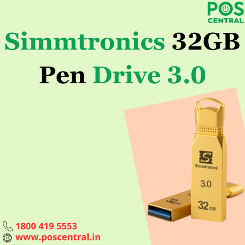 With data transfer and backup speeds that are remarkably 10 times faster than standard drives, 32GB Pen Drive 3.0 empowers you to manage your files swiftly and efficiently. Weighing merely 6g, the Simmtronics pen drive is incredibly lightweight, making it convenient to carry in your pocket, or bag, or even attach to a keychain. The pen drive boasts a robust metal body that not only adds to its stylish appearance but also offers enhanced protection for your valuable data. Its generous storage capacity, high-speed data transfer, and sturdy design make it an indispensable accessory for modern-day data storage needs. Buy Simmtronics 32GB Pen Drive 3.0 at a reasonable price from the POS Central India website with free shipping. For more information, go to https://www.poscentral.in/simmtronics-32gb-pen-drive-3.0-with-metal-body.html