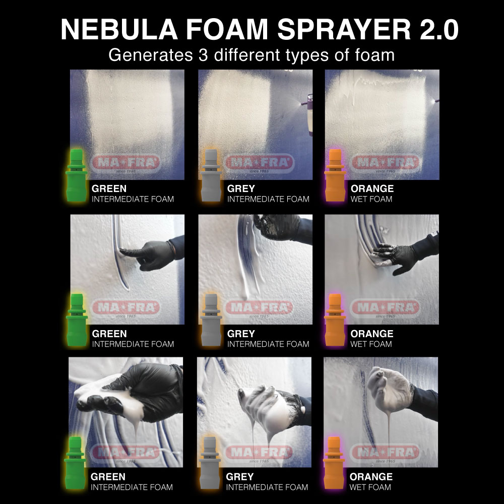Mafra Nebula Foam Sprayer 2 Foam Typres