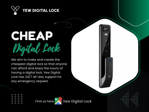 Invest in a reliable and feature-rich digital lock to safeguard your family and belongings, providing peace of mind for years. If you are looking for Cheapdigitallock, contact us

Official Website: https://yewdigitallock.com.sg/

Yew Digital Lock
Address: 21 Woodlands Cl, #01-19 & #02-11 Primz Bizhub, Singapore 737854
Phone: +6589037025

Find Us On Google Map: https://maps.app.goo.gl/z6ACLZfHXWNasBrEA