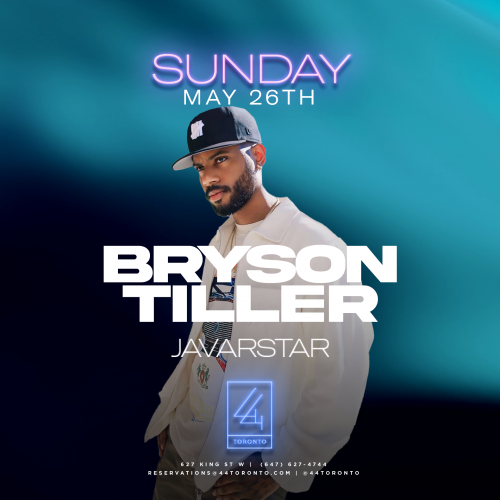 44 Toronto is organizing Bryson Tiller inside 44 Toronto event by 44 Toronto on 2024–05–26 10:30 PM in Canada, we are selling the tickets for Bryson Tiller inside 44 Toronto. https://www.ticketgateway.com/event/view/bryson-tiller-l-44-toronto