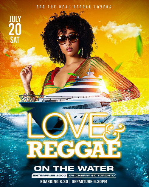 RD Entertainment Group is organizing LOVE & REGGAE ON THE WATER BOAT CRUISE event by RD Entertainment Group on 2024–07–20 08:30 PM in Canada, we are selling the tickets for LOVE & REGGAE ON THE WATER BOAT CRUISE. https://www.ticketgateway.com/event/view/love---reggae-on-the-water-boat-cruise