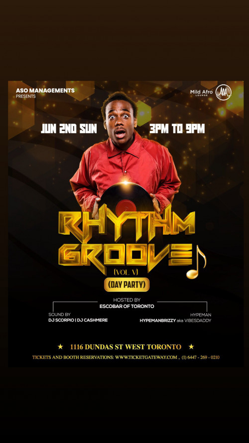 Aso Management is organizing RHYTHM GROOVE (V) event by Aso Management on 2024–06–02 03 PM in Canada, we are selling the tickets for RHYTHM GROOVE (V). https://www.ticketgateway.com/event/view/rhythm-groove--v-