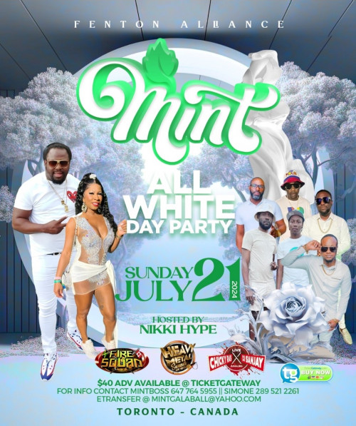 Fenton Alliance organizing MINT ALL WHITE DAY PARTY 2024 event by Fenton Alliance on 2024–07–21 10 AM in Canada, we are selling the tickets for MINT ALL WHITE DAY PARTY 2024. https://www.ticketgateway.com/event/view/mint-all-white-day-party-2024