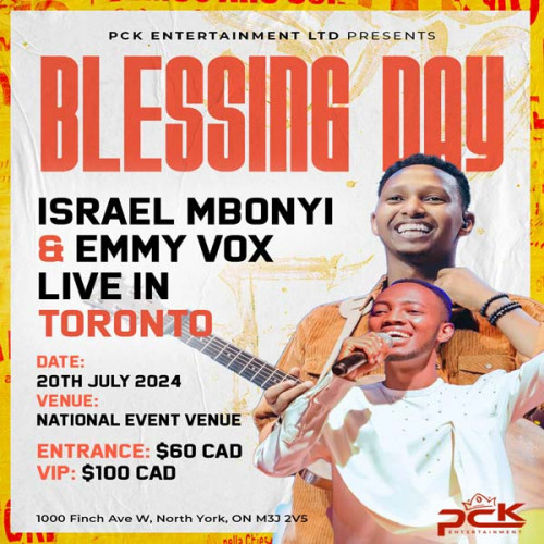PCKENTERTAINMENT organizing BLESSING DAY event by PCKENTERTAINMENT on 2024–07–20 08 PM in Canada, we are selling the tickets for BLESSING DAY. https://www.ticketgateway.com/event/view/blessingday2024