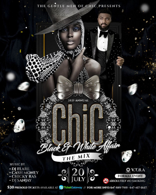 The Gentlemen Of CHIC is organizing CHIC: The Mix event by The Gentlemen Of CHIC on 2024–07–20 11 PM in Canada, we are selling the tickets for CHIC: The Mix. https://www.ticketgateway.com/event/view/chic--the-mix