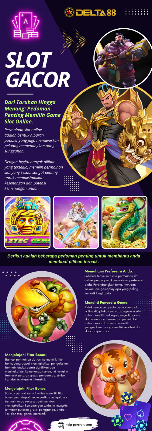 Salah satu langkah awal untuk menjadi pemain slot yang sukses adalah memilih mesin slot gacor yang tepat. Dengan ribuan opsi yang tersedia, penting untuk mempertimbangkan faktor-faktor seperti tema permainan, grafik, dan fitur bonus. Selain itu, perhatikan volatilitas mesin, yang menentukan frekuensi dan ukuran potensi pembayaran.

Situs Resmi: https://help-portrait.com/

Profil Kami: https://gifyu.com/helpportrait

Info lebih lanjut: 

https://tinyurl.com/22sk8qnd
https://tinyurl.com/2cxdoono
https://tinyurl.com/22y5sbtc