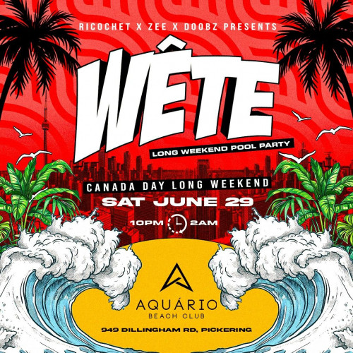 RICOCHET & CO is organizing WETE - THE CANADA DAY WEEKEND POOL PARTY event by RICOCHET & CO on 2024–06–29 10 PM in Canada, we are selling the tickets for WETE - THE CANADA DAY WEEKEND POOL PARTY. https://www.ticketgateway.com/event/view/wetetoronto