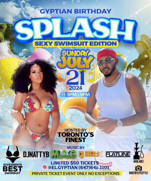 Gyptian is organizing Gyptian Birthday Splash event by Gyptian on 2024–07–21 03 PM in Canada, we are selling the tickets for Gyptian Birthday Splash. https://www.ticketgateway.com/event/view/gbs