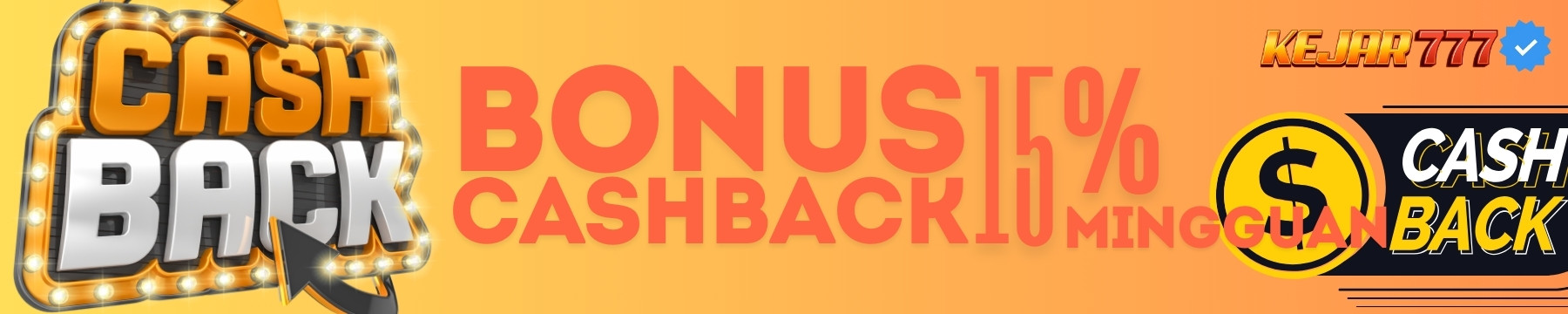 bonus cashback 15 persen KEJAR777