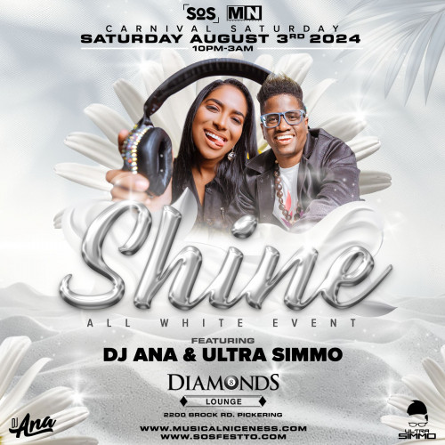 SOSfest INC is organizing SHINE "All Stars" | Carnival Saturday August 3rd Inside Diamonds event by SOSfest INC 2024–08–03 10 PM in Canada, we are selling the tickets for SHINE "All Stars" | Carnival Saturday August 3rd Inside Diamonds https://www.ticketgateway.com/event/view/shine2024